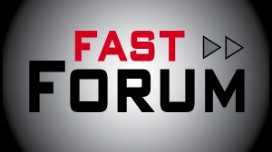black/white gradient background with the words Fast Forum